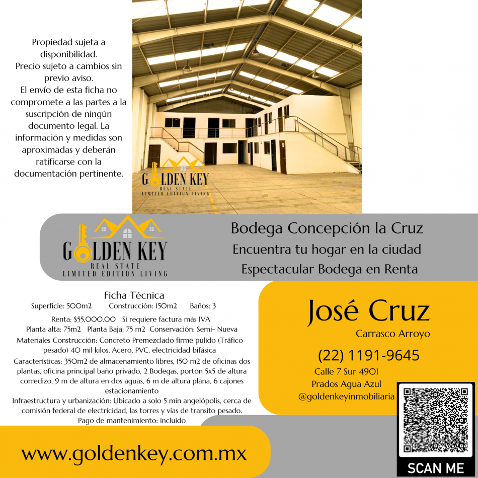 Renta Bodega Concepcion la Cruz 