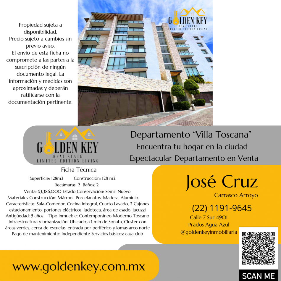 Venta Departamento Villa Toscana 