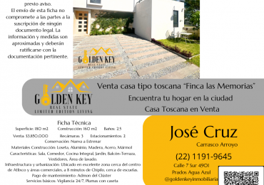 Venta Casa Tipo Toscano "Finca Las Memorias"