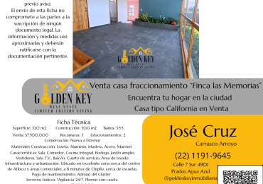 Venta Casa Tipo California en Finca Las Memorias