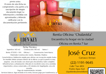 Renta Oficina Amplia en Chulavista, 7 Sur