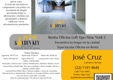Renta Oficina Loft tipo industrial new york C